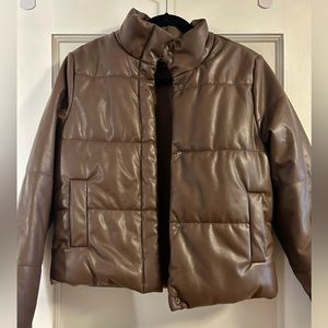 Leather Puffer Jacket